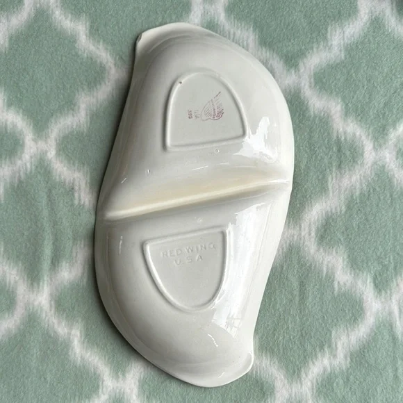 Vintage 1950s Red Wing pink spice floral divided Ceramic Dish - Picture 4 of 11